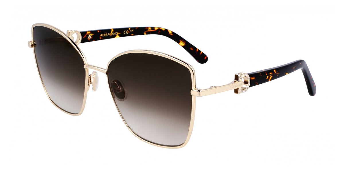 Ferragamo SF312SR Gold/khaki gradient 60/18/140 WOMAN Zonnebrillen