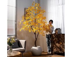 Kunst Esdoornboom - Nep Japanse Boom - Balkon Decoratie - Bijna Natuurlijk - 160 cm - Geel
