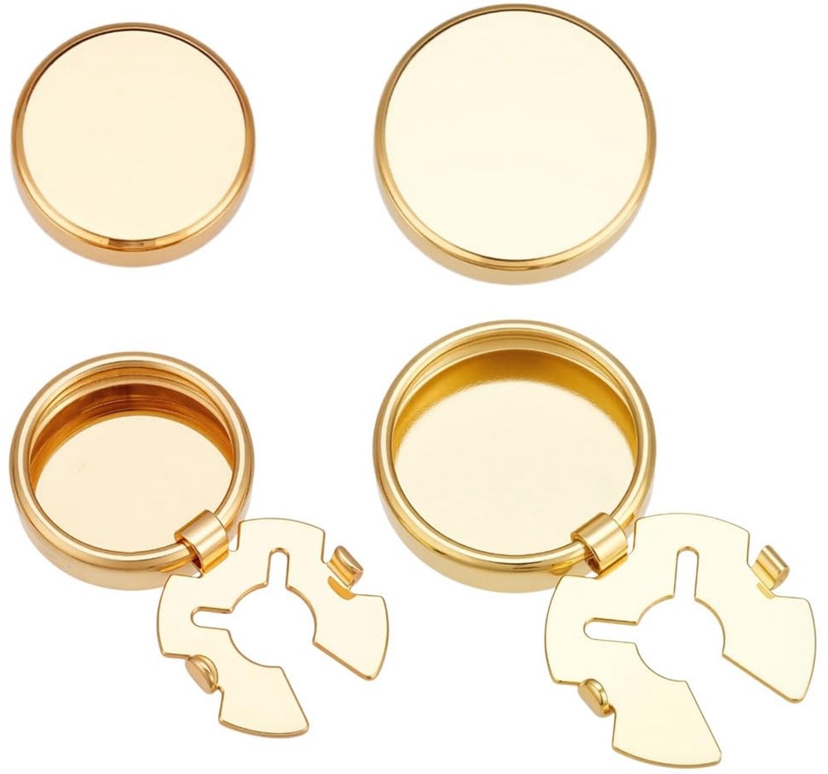 Gouden Messing Cufflinks Set - 4 Stuks, 2 Stijlen voor Mannen en Vrouwen