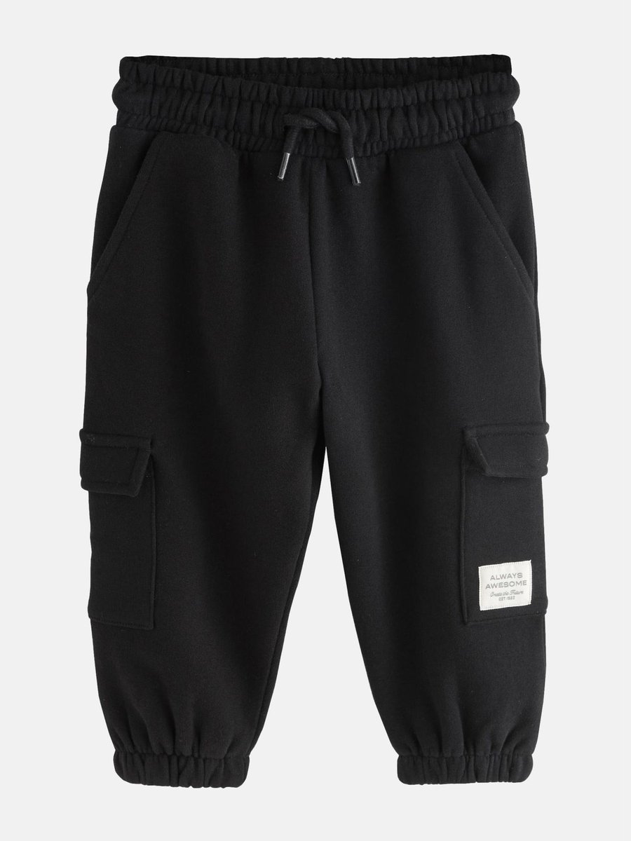 Next - Jongens - Zachte jersey utility-joggingbroek - Zwart