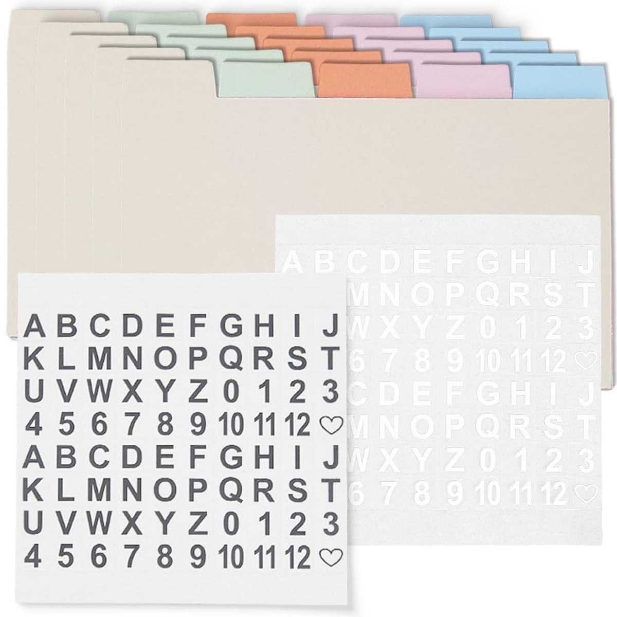 CRASPIRE 25 Indextabkaarten met Kleurrijke Stickers - Indexkaarten voor Kantoor en School