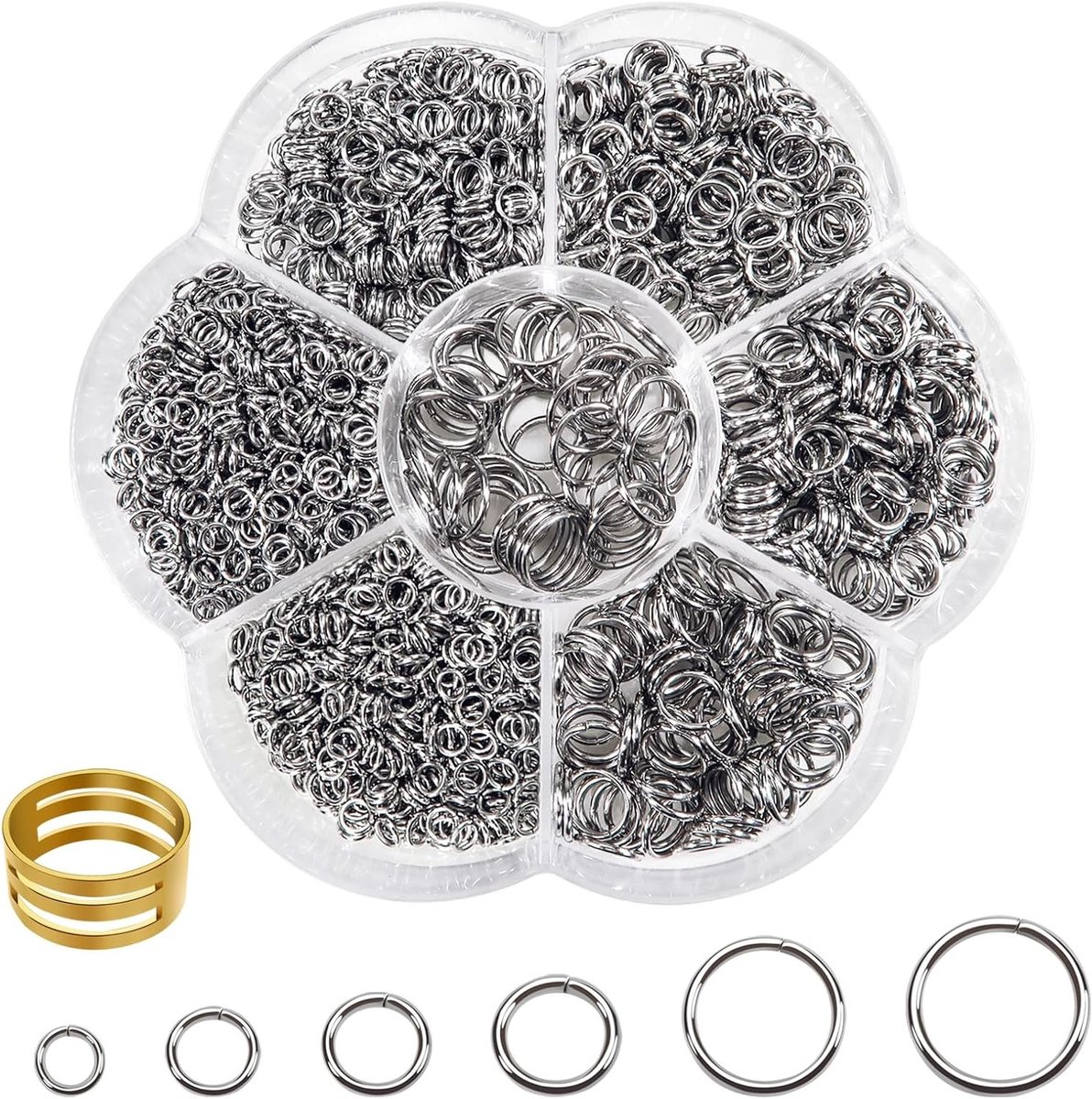 1000 Stuks Open Springringen van Staal 4 tot 10mm voor Kettingen, Armbanden en DIY Sieraden Maken