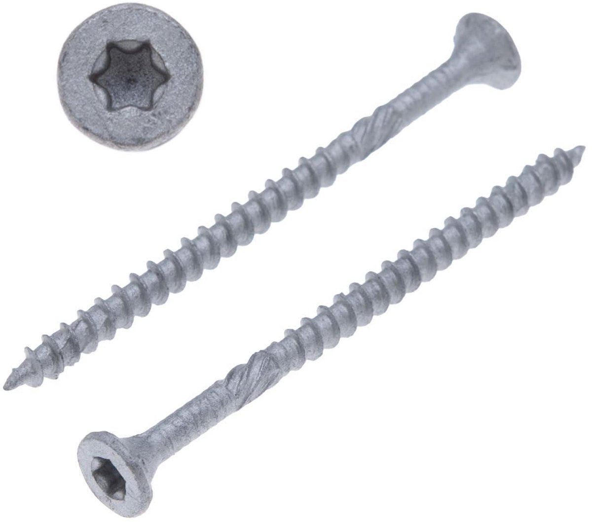 Houtschroeven Torx Verzonken - Zelfborende Schroeven Platkop - Vlonders Buitenwerk - C4 Keramische Coating - 6x240 mm 50st - Zilver