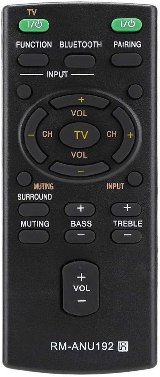ASHATA Vervangende Afstandsbediening voor Sony Sound Bar SACT60BT SS-WCT60 HT-CT60BT