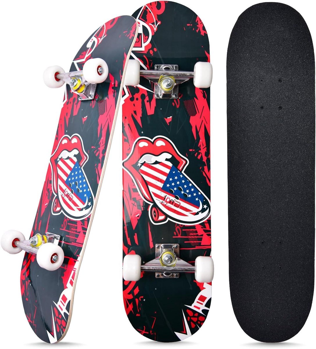 Compleet Skateboard Outdoor Board Beginners Tricks 7-Laags Esdoorn 90×20 cm Rockwave