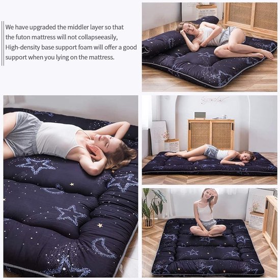 Japanse Futon Matras - Vloermat Slaapmat - Veelzijdig Gebruik - Inclusief Hoes en Tas - 99 x 203 cm — afbeelding 3