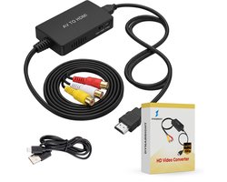 Dynabright AV naar HDMI Adapter – RCA naar HDMI Converter – 720 & 1080p – USB Kabel – Plug & Play - Tulp naar HDMI - Compatibel met HDTV's, Monitoren, Projectoren