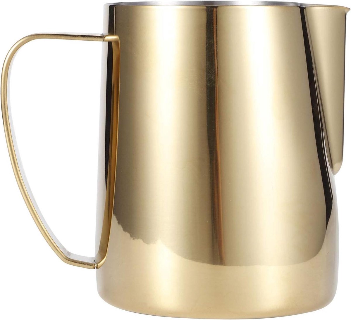 Melkopschuimkan - Stoomkannetje RVS - Latte Art Maken - Druppelloze Tuit - 350ml - Goudkleurig