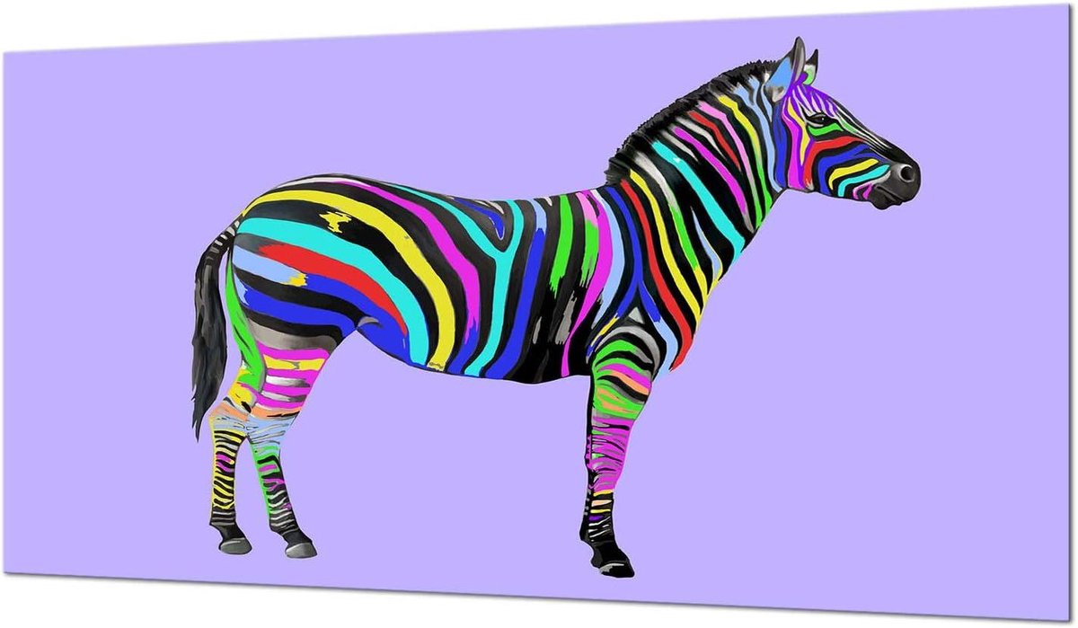 Kookplaat Afdekplaat - Werkblad Beschermer - Keuken Decoratie - Gehard Glas - 90 x 52 cm - Zebra Print