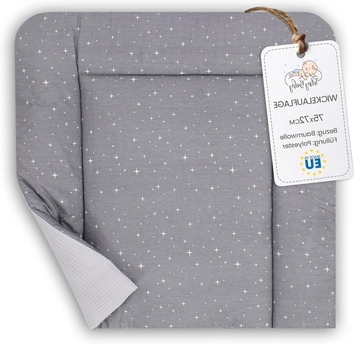 Baby Verschoningsmat - Aankleedkussenhoes Stof - Baby Verzorgen - Zacht Ademend Katoen - 75x72 cm - Galaxy