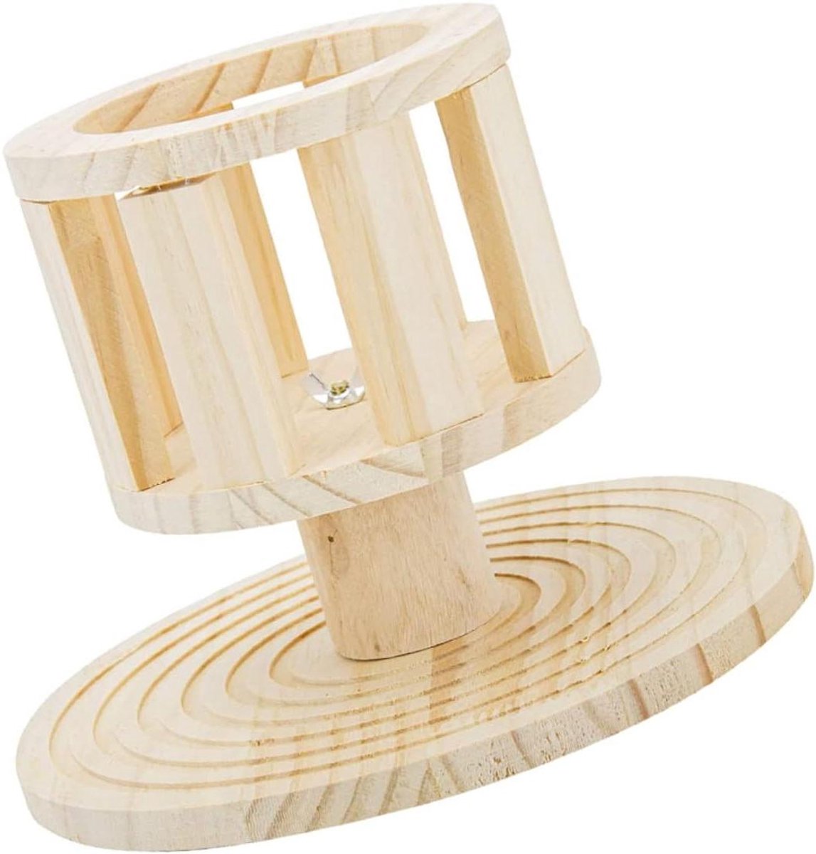 Hooi Voerbak - Hooihouder Dieren - Knaagdieren Voeren - Hout Materiaal - 25x23x23cm - Houtkleur