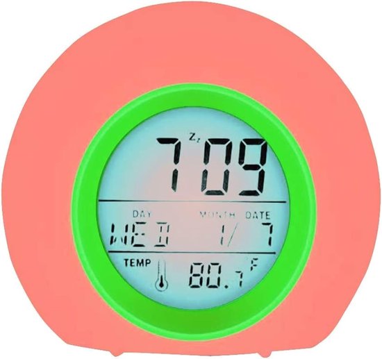 Digitale wekker - Kinderwekker LED - Wakker worden - 7 Kleuren licht - 100x100x100 mm - Groen van Merkloos — afbeelding 5