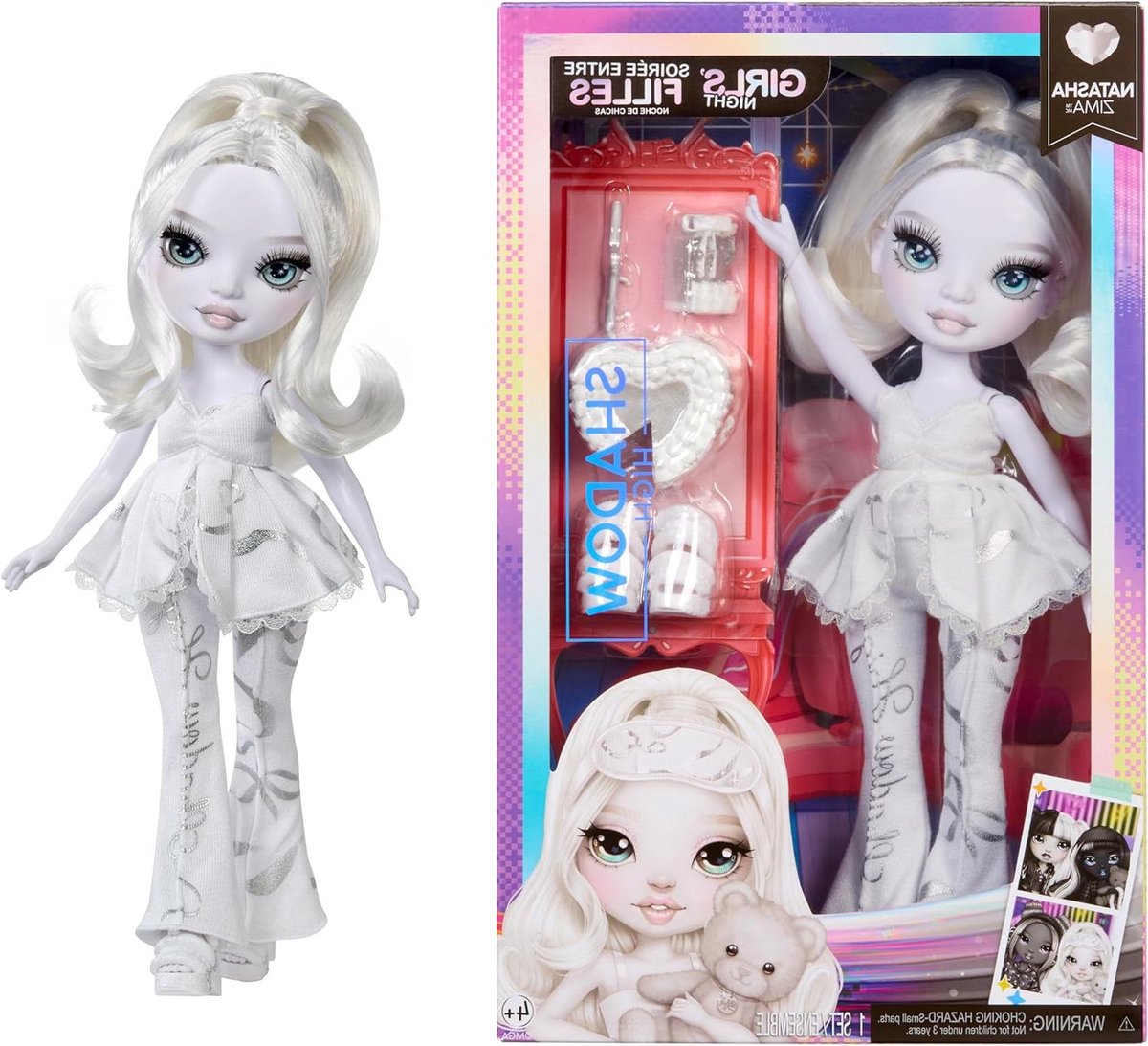 Fashion Pop - Meisjespop Verzamelaar - Rollenspel - Wit Haar Zilveren Outfit - 28 cm - Grijstinten