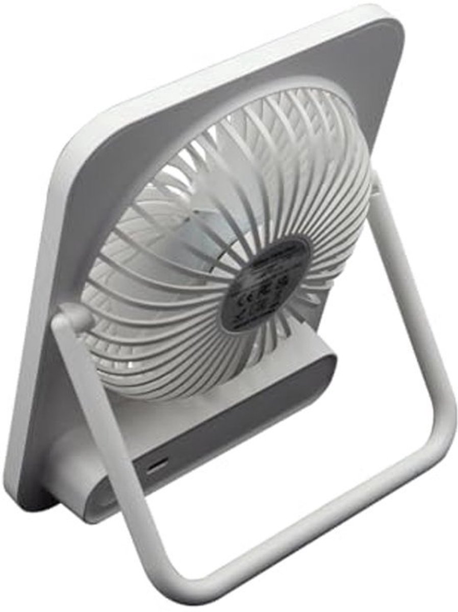 Draagbare Ventilator 3-Snelheden 2000mAh Desk Fan Wit 180° Vouwbare USB Ventilator