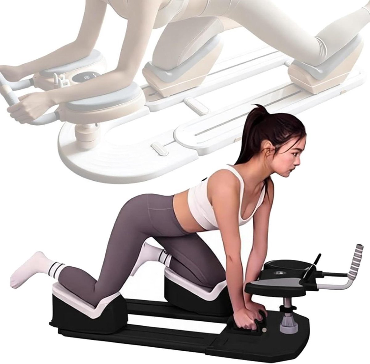 Kruiptrainingsapparaat - Buikspiertrainer Twistboard - Core Training - Verstelbare Hoogte - 70 cm Slag - Zwart