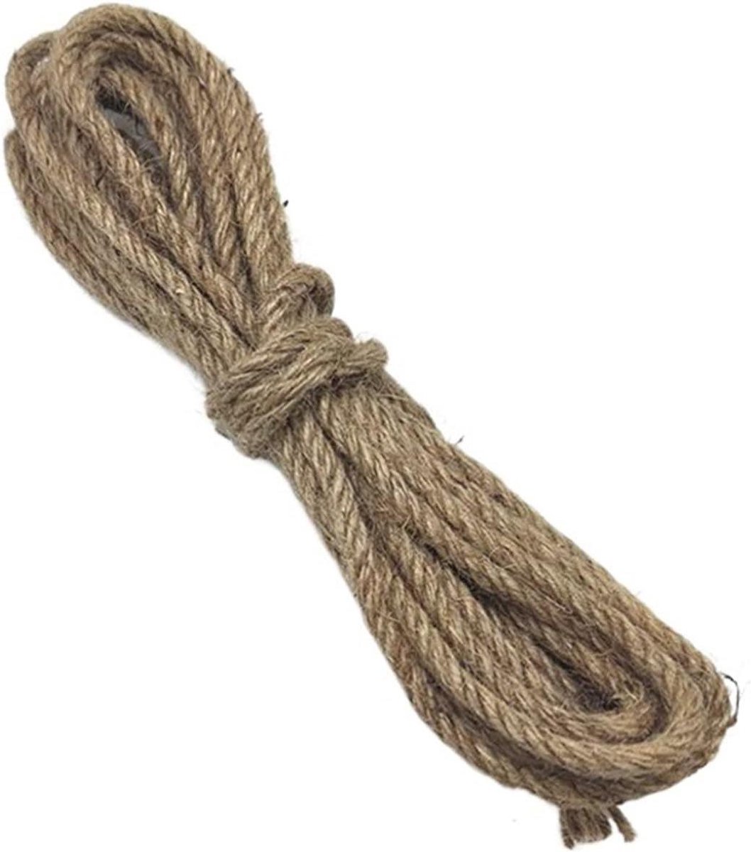 Jute Touw - Hennep Touw - Bloemen Decoratie - Duurzaam en Herbruikbaar - 6 mm 5 meter - Natuurlijk