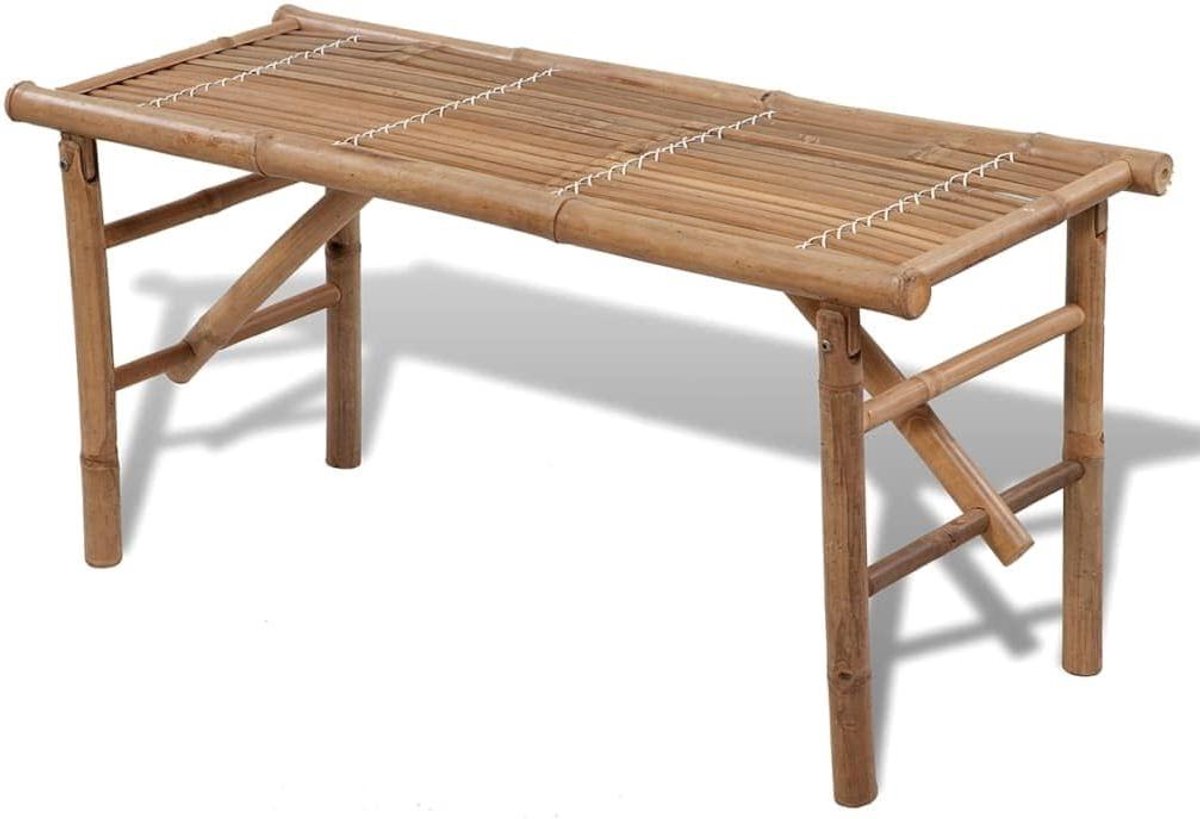 Terrasstoel Bamboe - Tuinbank Inklapbaar - Buiten Zitten - Weerbestendig Materiaal - 118 cm - Bruin