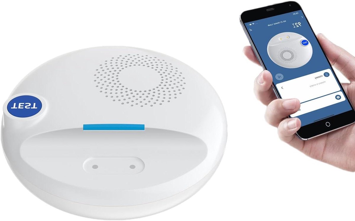 Waterlekdetector - Watermelder Alarm - Huis Beveiligen - App Meldingen - 8x8x2.7 cm - Wit