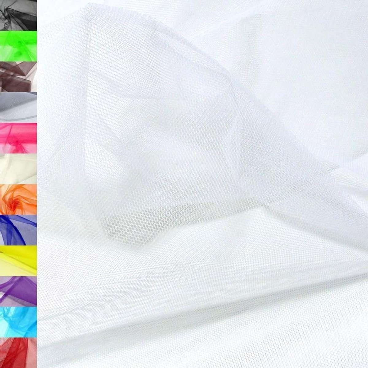 Decoratieve Tule - Netstof Gordijnstof - Bruiloft Decoratie - Stevig Zacht Vallend - 180 cm Breed - Wit