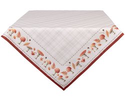 Clayre & Eef Tafelkleed 100x100 cm Beige Katoen