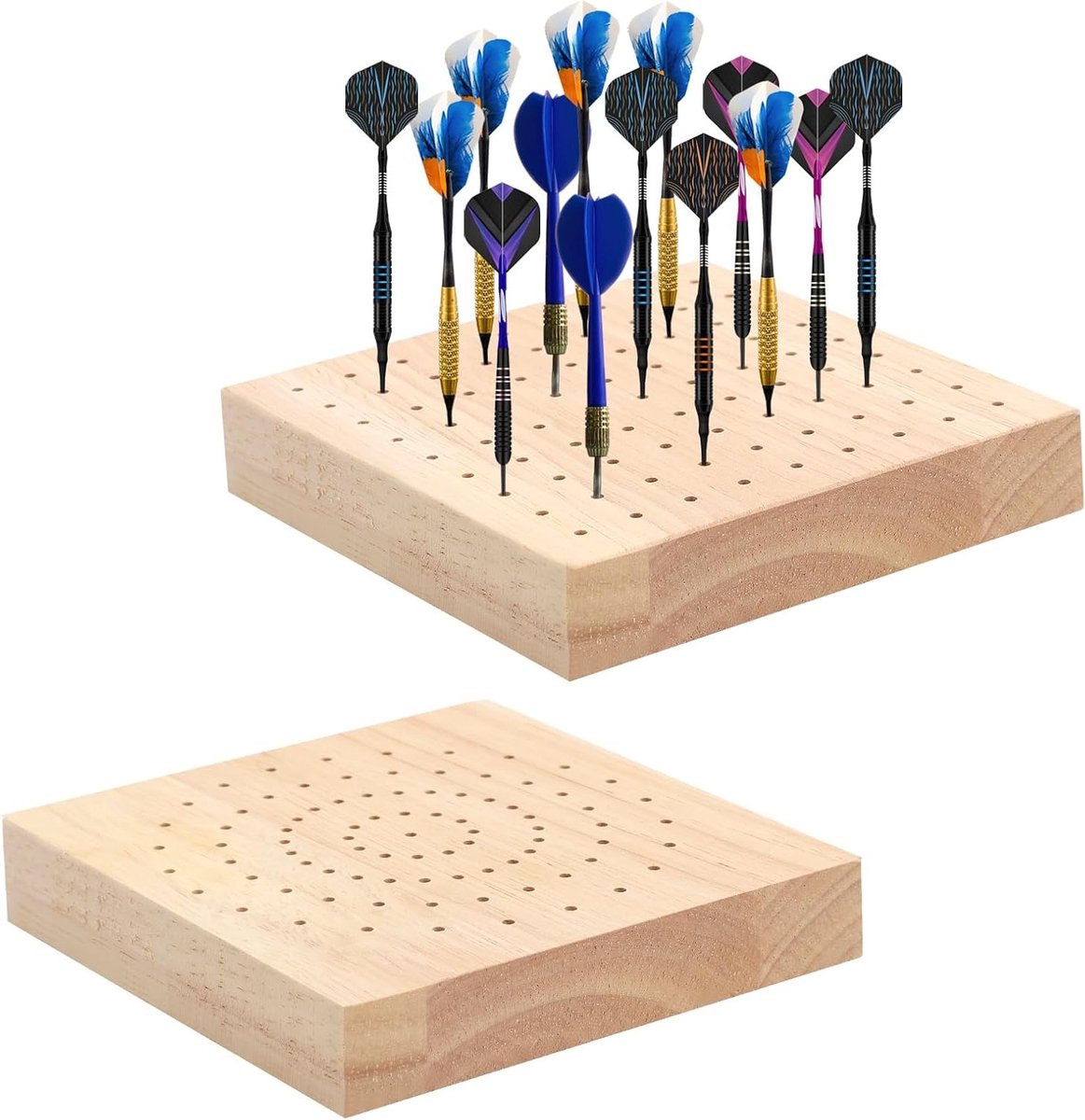 Dart Houder voor Dartpijlen - 2 Stuks met Verschillende Gatplaatsing, Geschikt voor Stalen en Zachte Darts, Ideaal voor Elke Dartbordtype