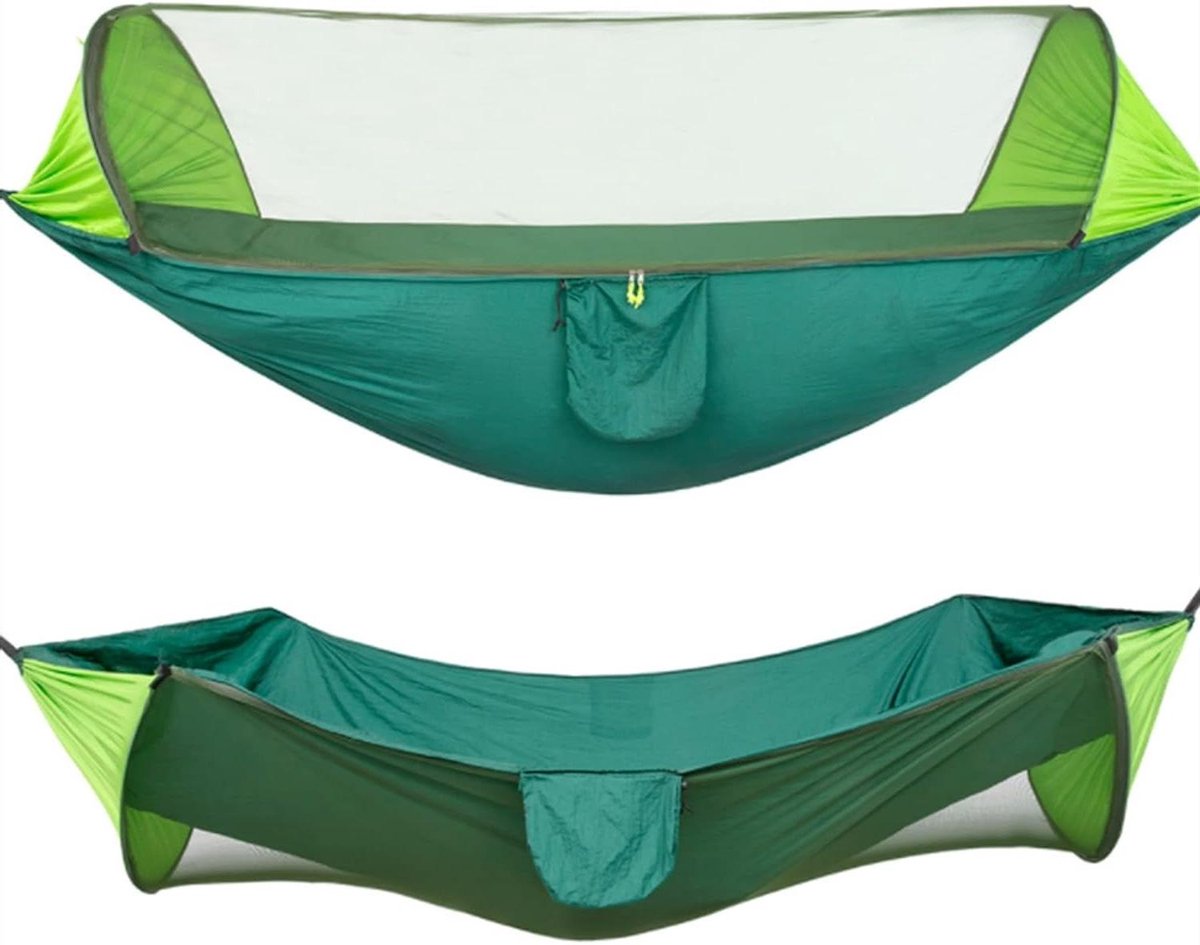 Hangmat voor 2 Personen - Kampeerhangmat Schommel - Ontspannen Buiten - Lichtgewicht Parachute Stof - 300 x 200 cm - Lichtgroen