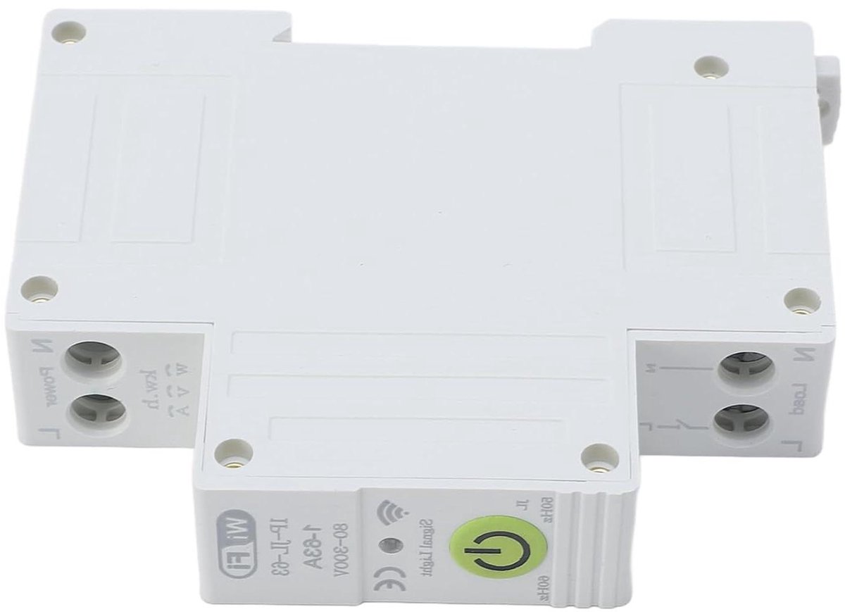 Slimme WiFi Stroomonderbreker - Slimme Schakelaar Energiemeter - Energiebeheer Thuis - App-gestuurde Parameters - 63A - Wit