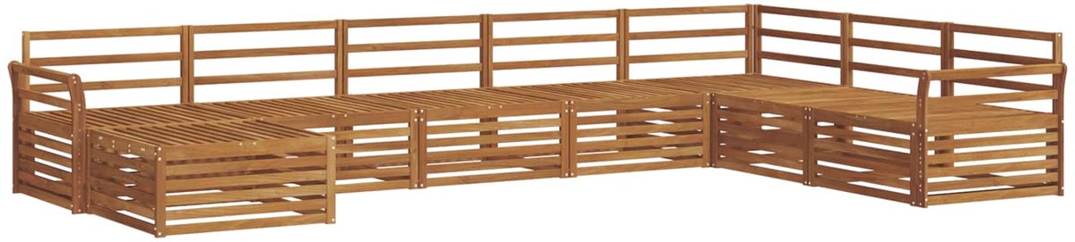 vidaXL Buiten - bank - set - 8 - st - 7-zits - Naturel - Massief - Acacia - Hout