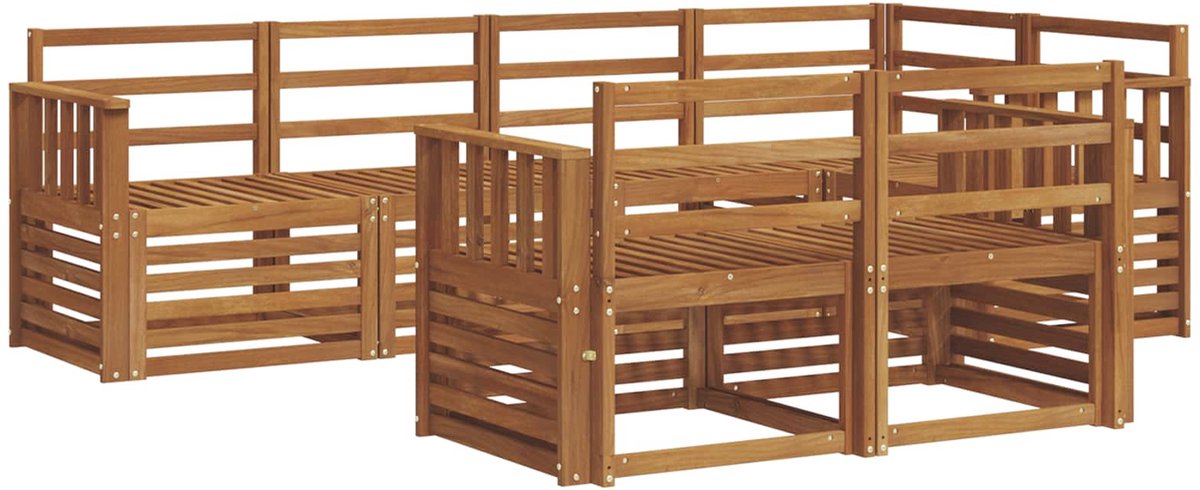 vidaXL Buiten - bank - set - 7 - st - Naturel - Polyester