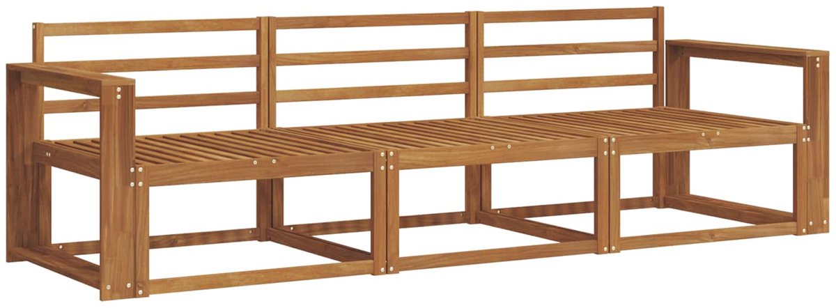 vidaXL Buiten - bank - set - 3 - st - 3-zits - Naturel - Massief - Acacia - Hout