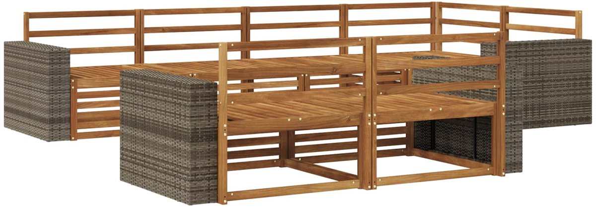 vidaXL Buiten - bank - set - 7 - st - 7-zits - Naturel - Massief - Acacia - Hout