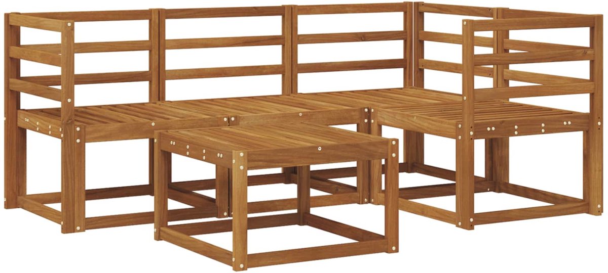 vidaXL Buiten - bank - set - 5 - st - 4-zits - Naturel - Massief - Acacia - Hout