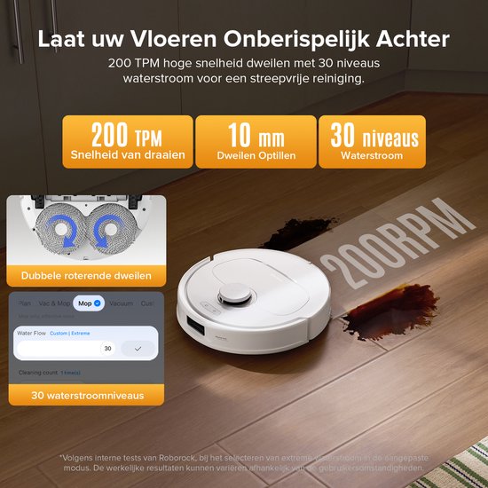 Roborock QV 35S Set-Robotstofzuiger–10000 Pa zuigkracht–Dubbele anti-klitborstels–Slimme obstakelvermijding–Dubbele opklapbare–Draaiende dweilen–Automatisch dweilen–Zelfdrogend–twee stofzuigerzakken en één filter-Wit–Qrevo plus Upgrade