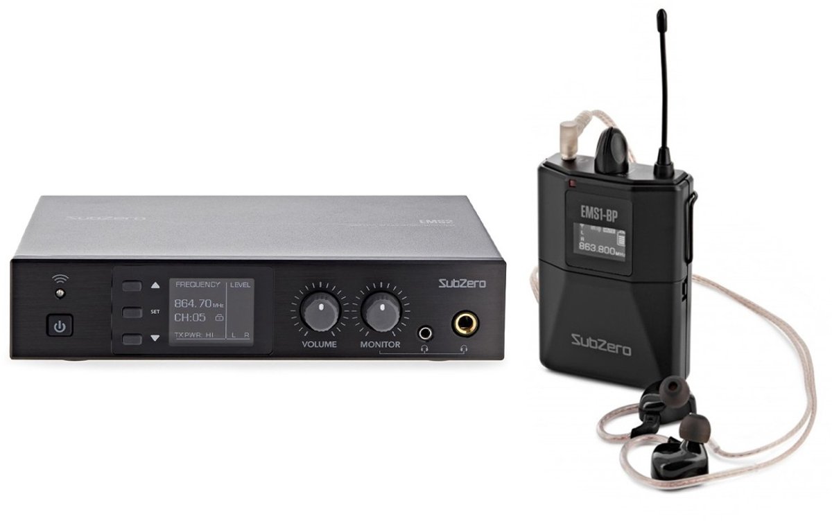 SubZero EMS2 16-kanaals draadloos monitor-systeem voor in het oor