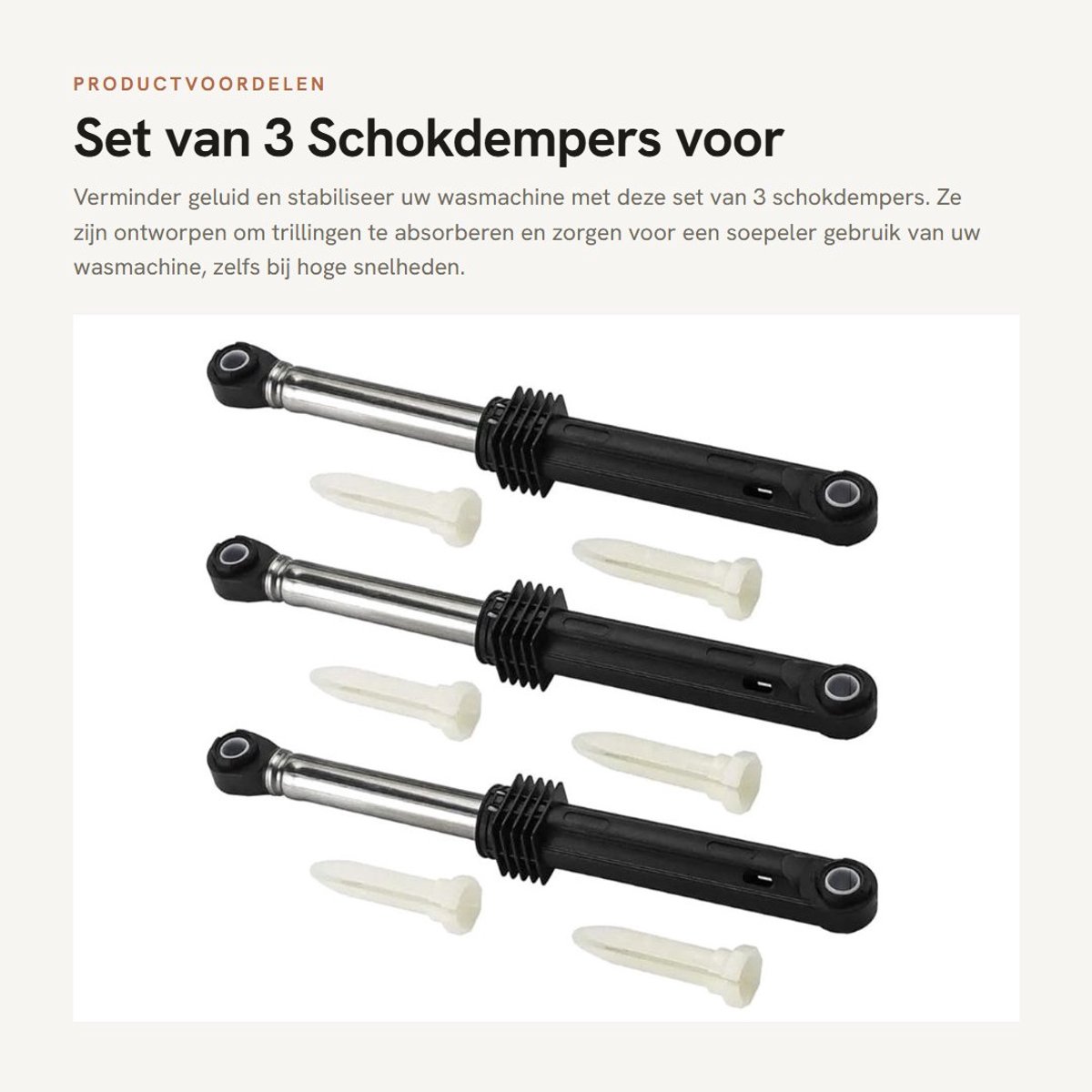 Dailygoods- Schokdemper - 3 Stuks - Compatibel met LG 4901ER2003A - Vermindert Geluid - Voorkomt Instabiliteit - Soepel Lopen - Wasmachine Demper