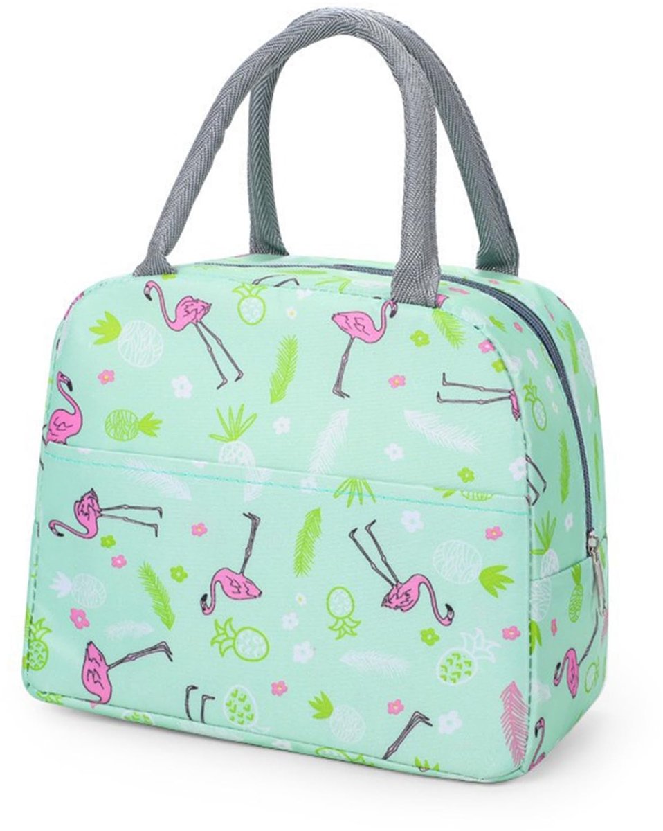 Dailygoods- Lunchtas Geïsoleerd - Kleine Koeltas - Draagbare Tas - Flamingopatroon - Voor Werk/School - Afmetingen 23 x 14 x 20 cm