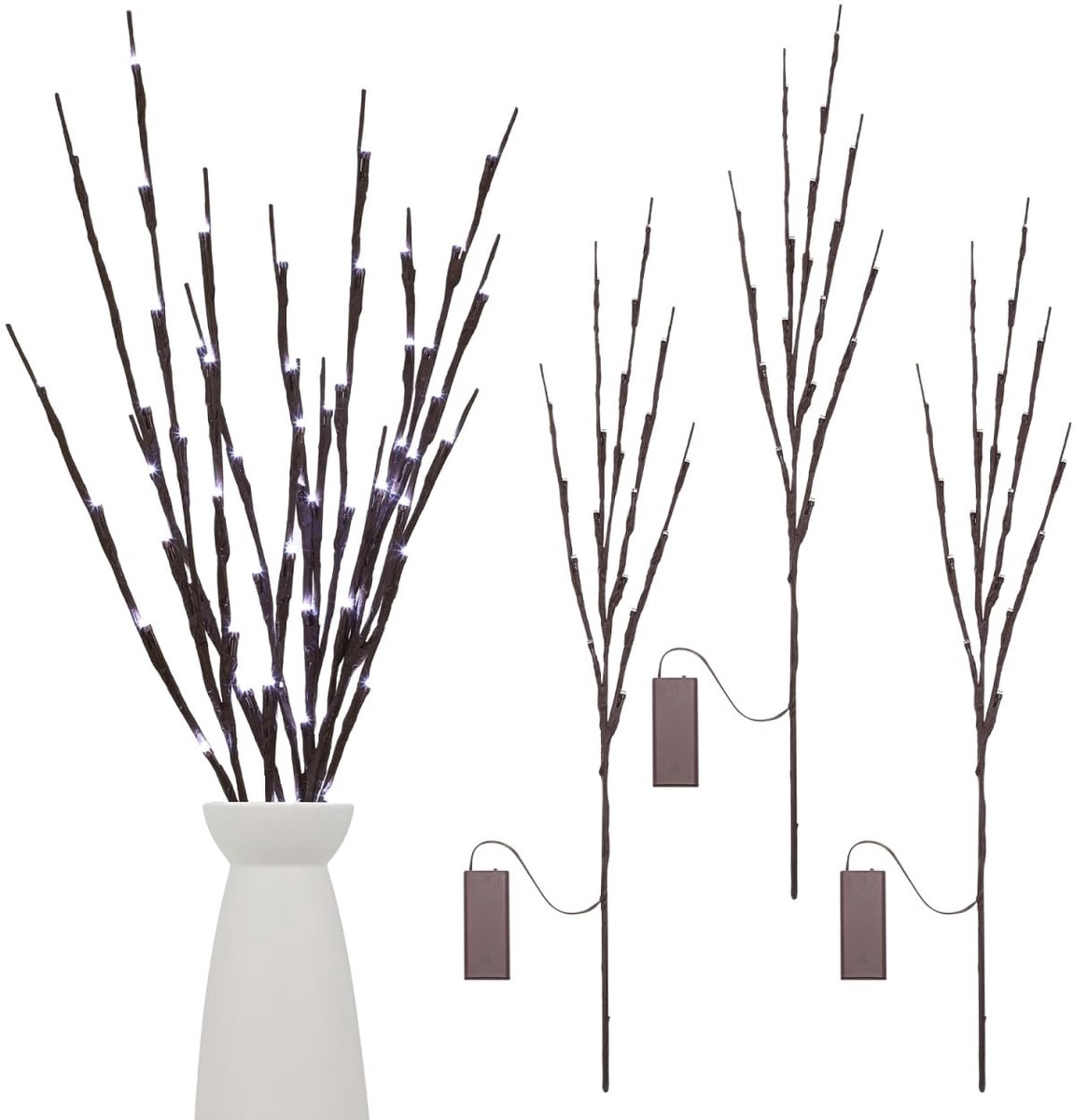 Dailygoods - Decoratieve Boomtakken met LED Verlichting, Set van 3