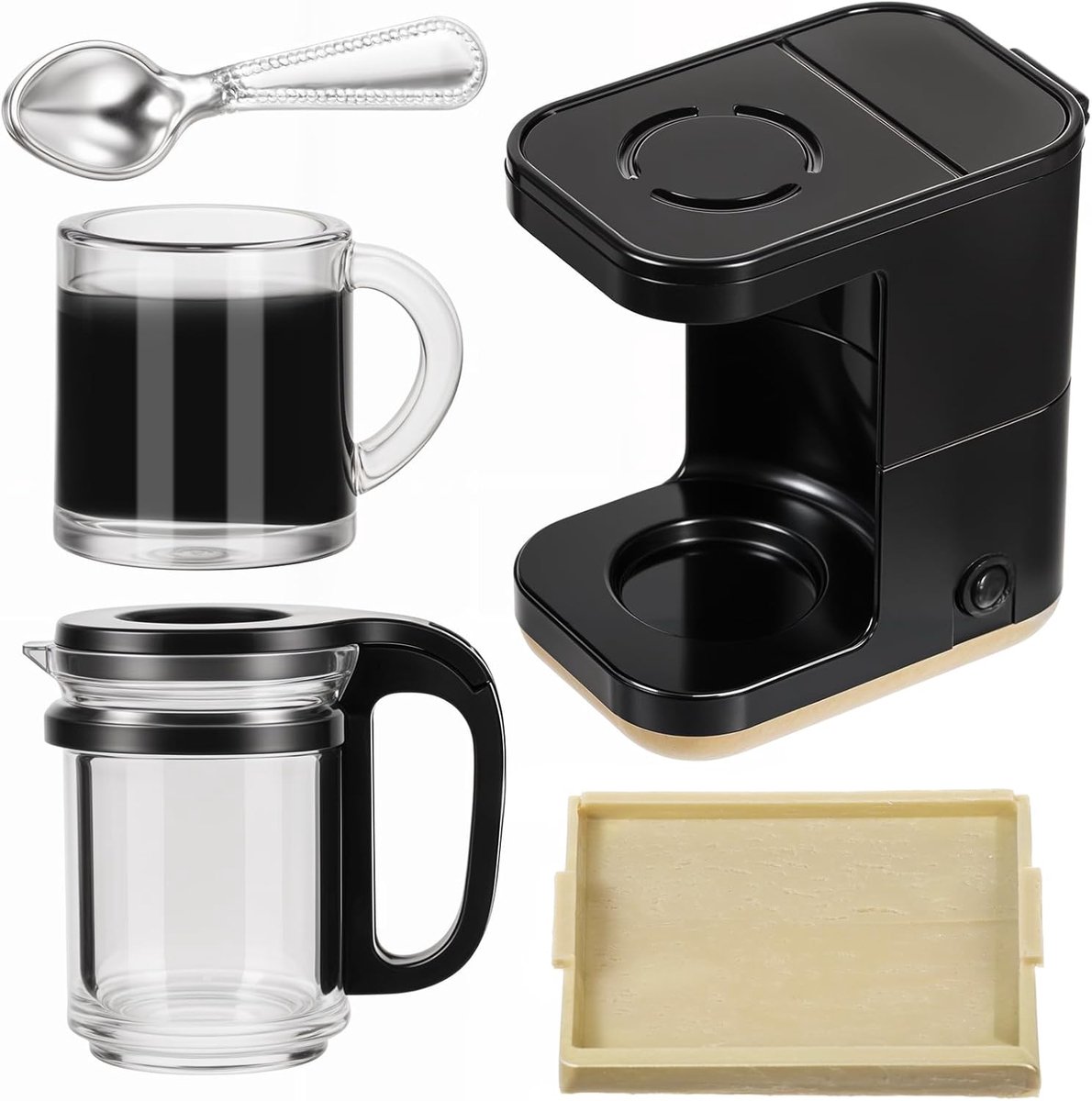 Miniatuur Koffiezetapparaat - Poppenhuis Keuken - Poppenhuis Decoratie - Realistische Details - Schaal 1:12 - Zwart