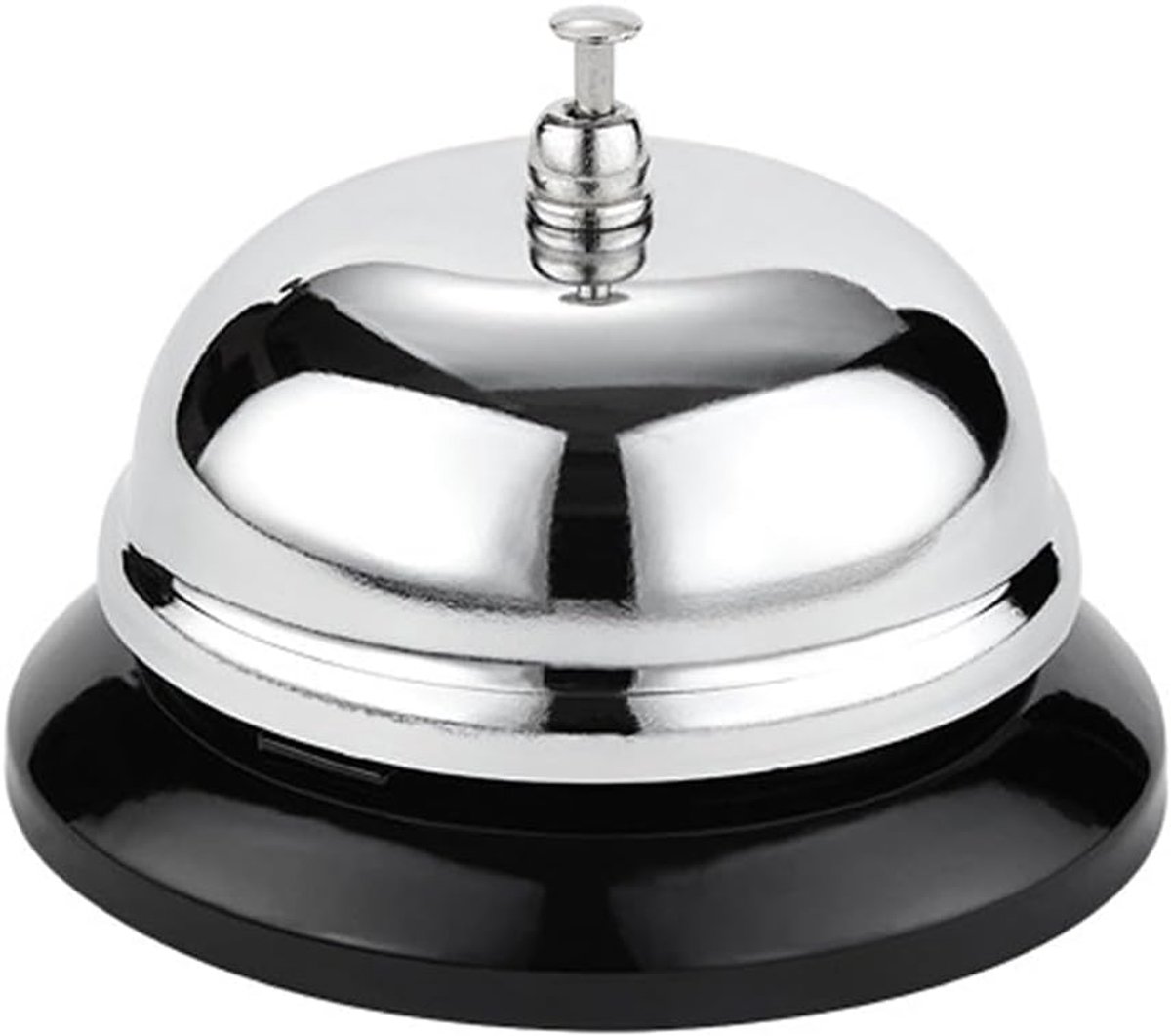 Tafelbel - Receptiebel Keukenbel - Service Communicatie - Geen Batterijen Nodig - 8.5 cm Breed - Zilver