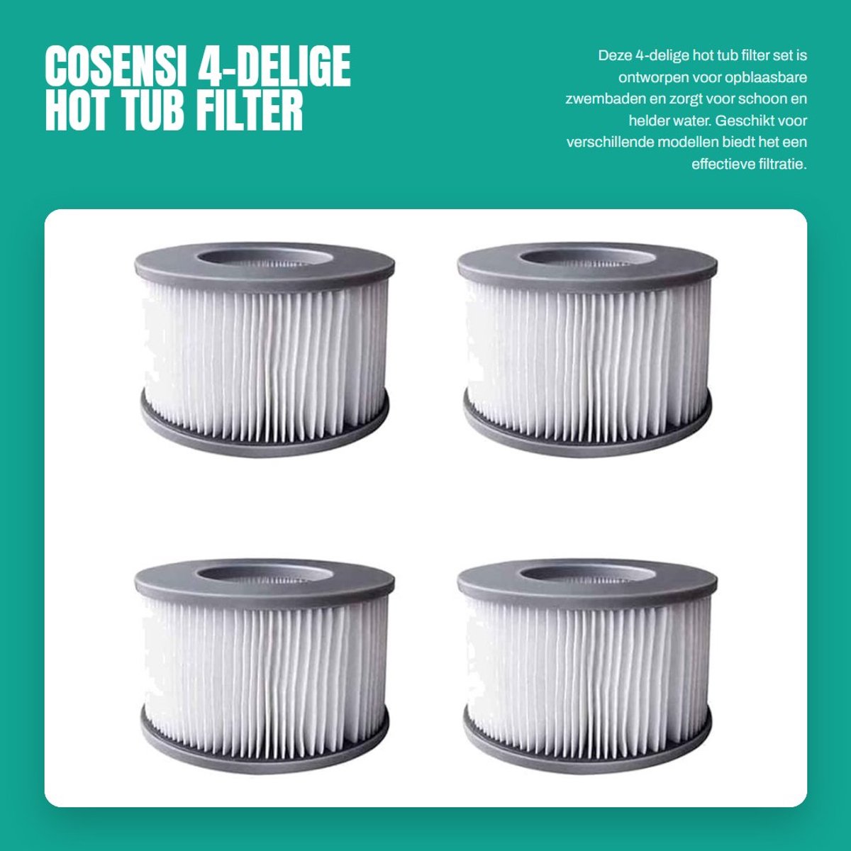 Dailygoods- Filterpatroon 4-delig - Verbeterde versie - Compatibel met MSpa - Geschikt voor hot tubs - Voor modellen Delight/Premium/Mono - Hoogwaardige filtratie - Hot Tub Filter