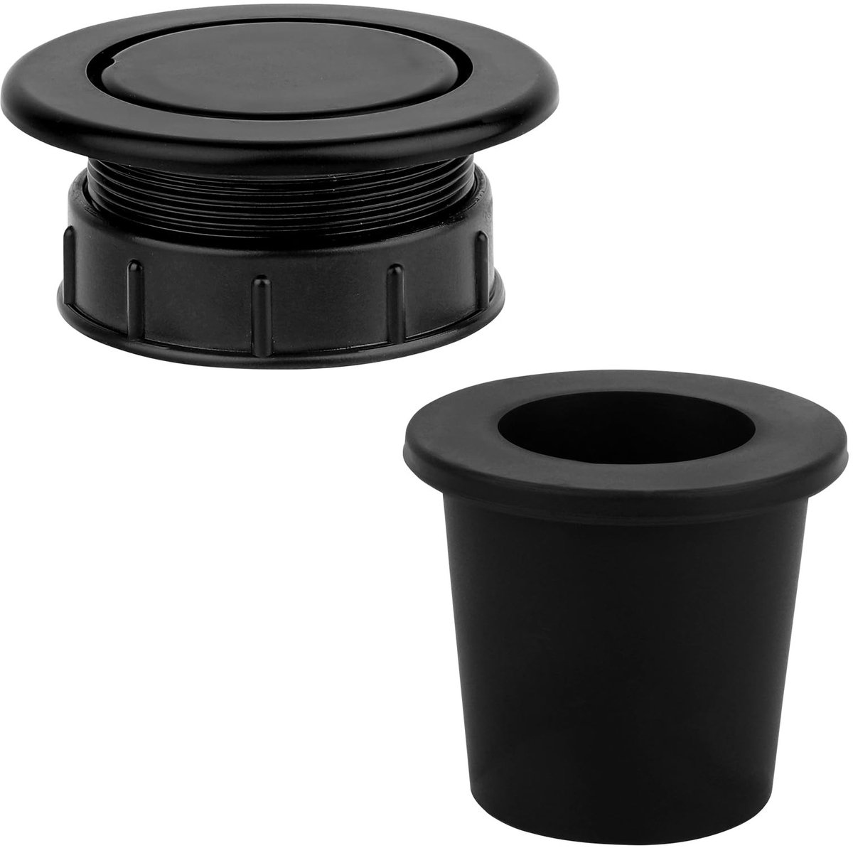 Dailygoods- Parasolring Set van 2 - Parasolgatdoppen - Terrastafel Inzet - Buiten/Tuin/Camping - Duurzaam Materiaal - Zwart - Parasolplug
