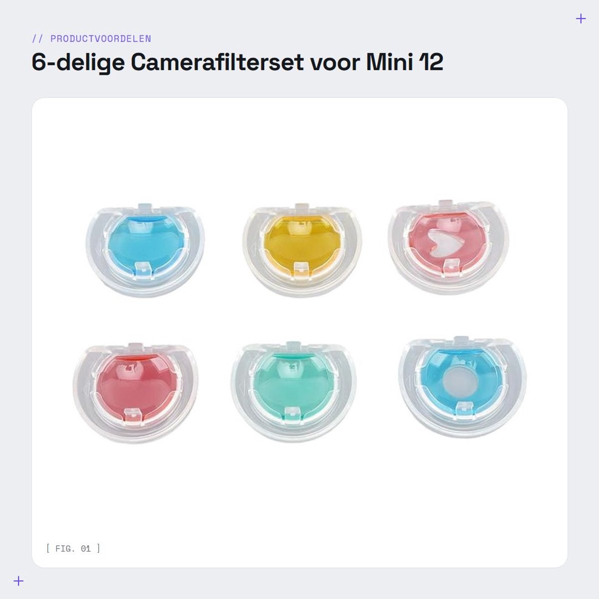 Dailygoods- Camerafilter 6-delig - Close-up Lensfilterset - Ronde/Hartvormige Filters - Lichtgewicht - Draagbaar - Voor Mini 12 - Lensfilter