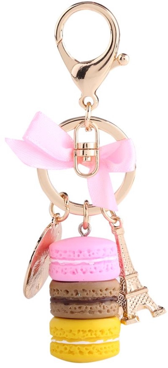 Dailygoods- Sleutelhanger Eiffeltoren - Macaron Hanger - Tas Hanger - Hars Decoratie - Schattige Accessoire - Totale Lengte 120 mm