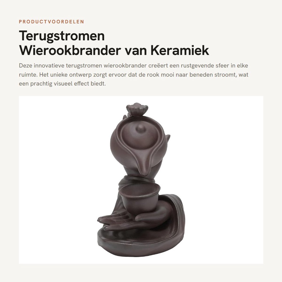 Dailygoods- Wierookbrander Keramisch - Waterval Wierookbrander - Innovatieve Wierook Houder - Tafeldecoratie - Rook Terugstromen - Decoratieve Wierookbrander - Rookbrander