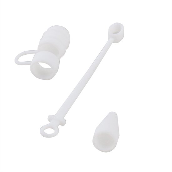 Dailygoods - Apple Potlood Hoesje - Siliconen Cap Houder - Anti-verlies Design - Wit - Geschikt voor iPad Pro - Inclusief Kabel Adapter Tether — afbeelding 2