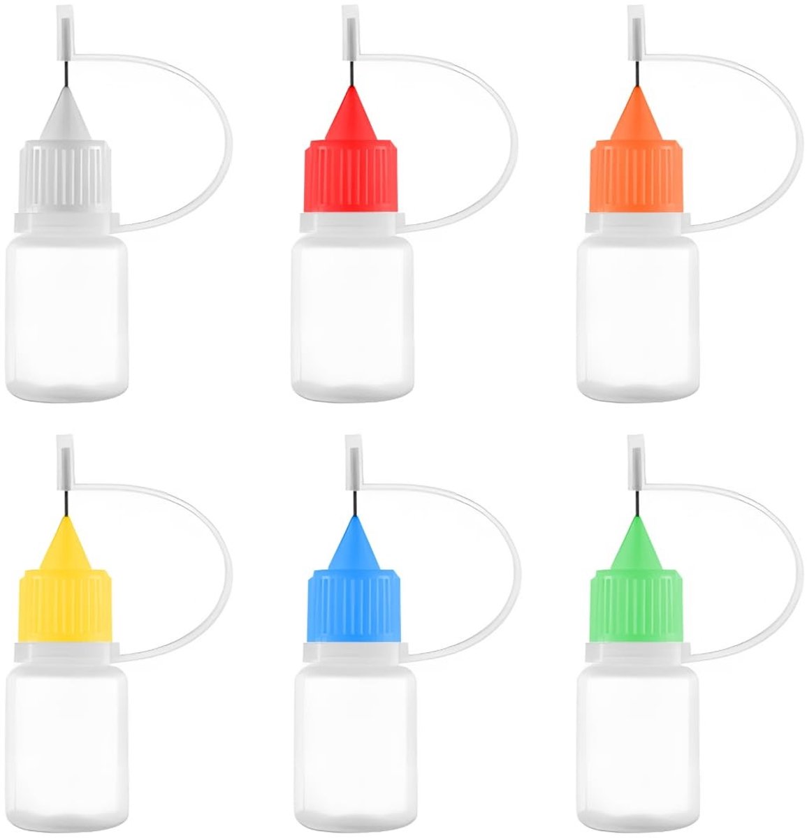 Dailygoods- Pipetteflessen Set van 6 - 5 ml/10 ml - Precisie Fles - Antislip - Milieuvriendelijk - Veilig voor Vloeistoffen - Dispenserflessen