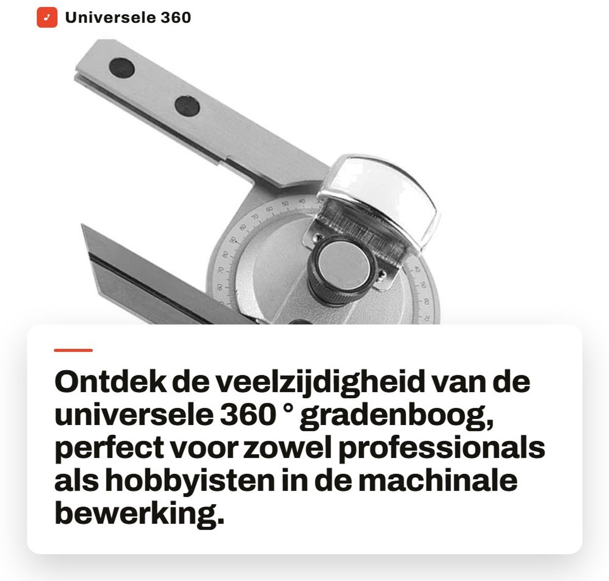 Dailygoods- Gradenboog Hoge Precisie - Hoekmeter Digitaal - Koolstofstaal - Meetbereik 0-360° - Nauwkeurigheid 3" - Inclusief Kunststof Doos