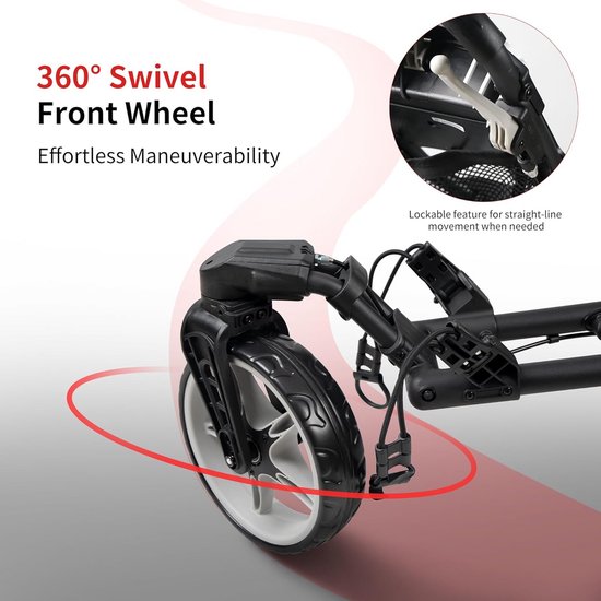 Golfkar - 3 Wiel Trolley - Sporten Buiten - Draaibaar Voorwiel - One Size - Groen — afbeelding 2