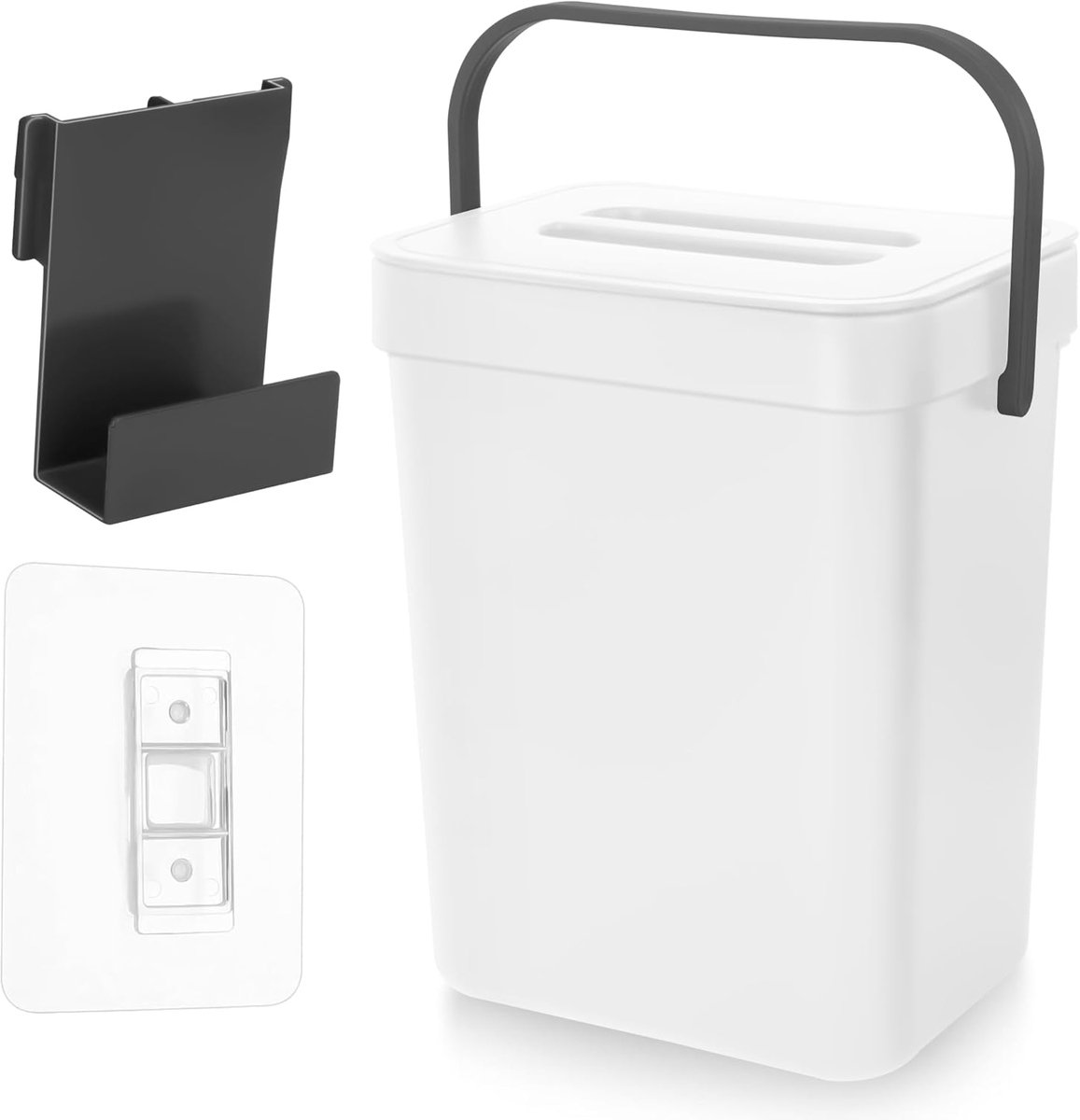 Keuken Compostbak - Afvalbak Deksel - Organisch Afval Scheiden - Geurvrij Ontwerp - 3 Liter - Wit