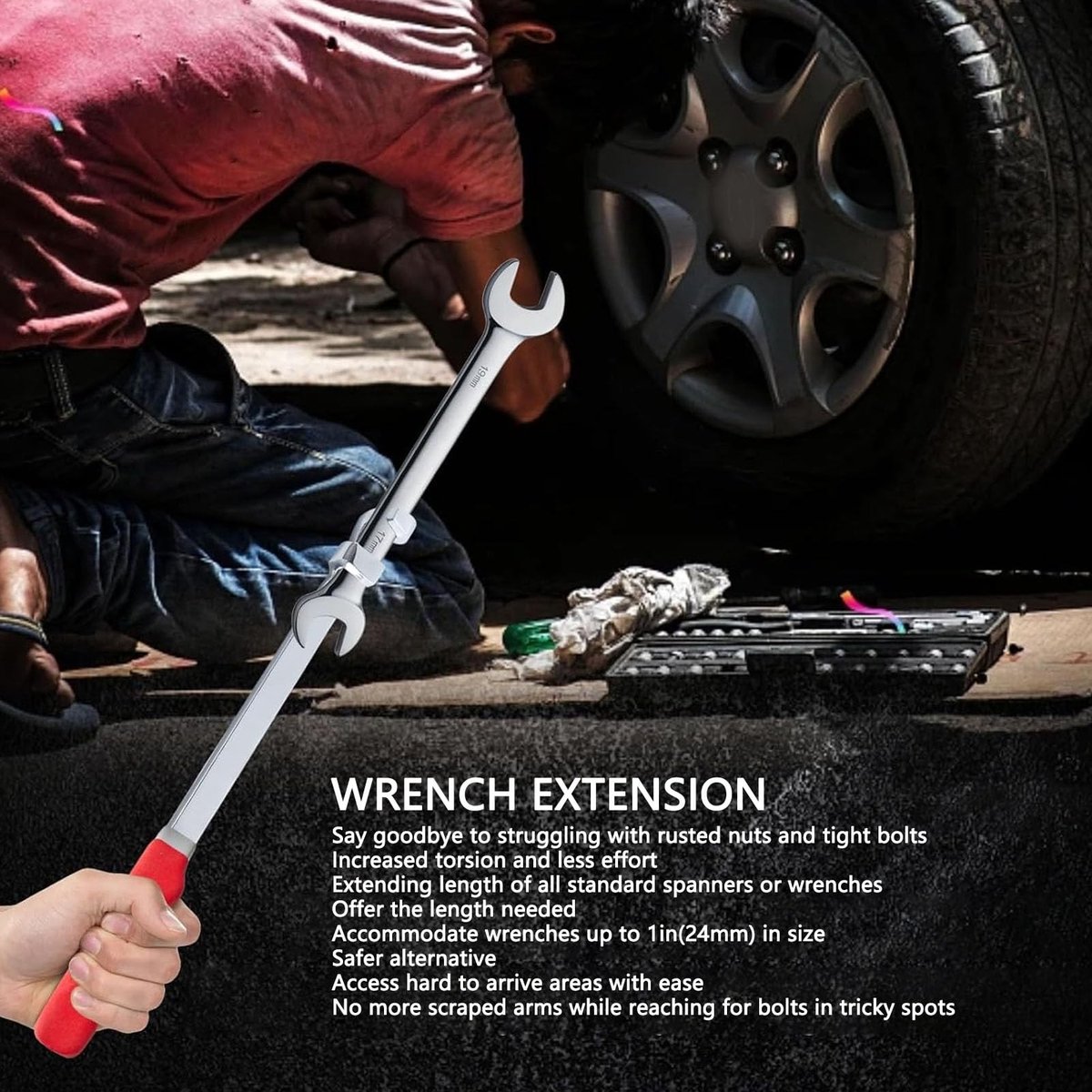 Dailygoods- Extender Tool Bar - Extra lange 38 cm verlenging voor maximale hefboomkracht - Handgereedschap - Veilig gebruik - Geschikt voor mobiele telefoons - Elegant ontwerp - Verhoogt efficiëntie - Sleutelverlengstuk
